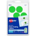 Avery Label, Round, 1.25""Dia, Neongn 6PK AVE05498